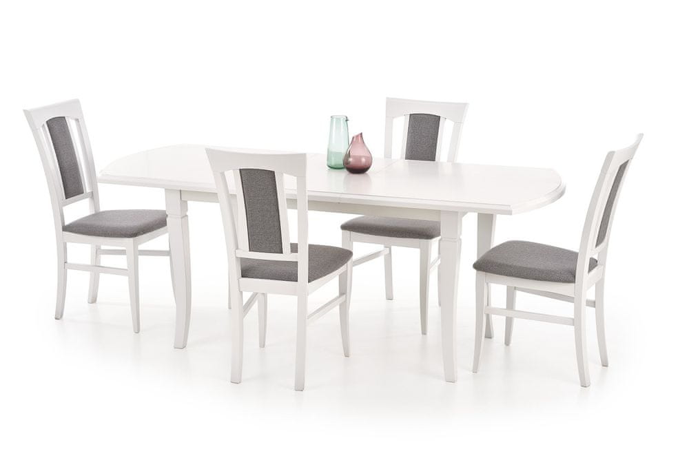 Halmar Drevený jedálenský stôl Fryderyk 200 cm s prírodnou dyhou, biela